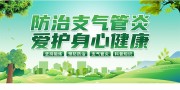 绿色清新支气管炎预防标语展板
