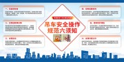 蓝色吊车安全操作规范六须知展板