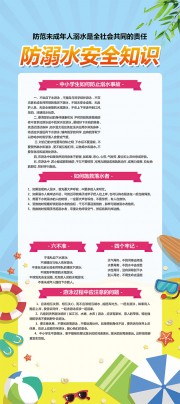 蓝色防溺水安全知识展架