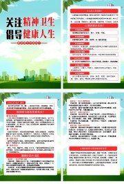 关注精神卫生健康宣传挂图图片