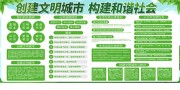 大气绿色创建文明城市宣传栏