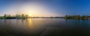 宽幅济南美里湖湿地公园日出图片