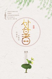 简约二十四节气处暑海报