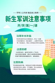 新生军训注意事项宣传展板图片