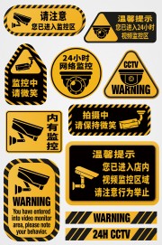 监控范围内有监控温馨提示牌