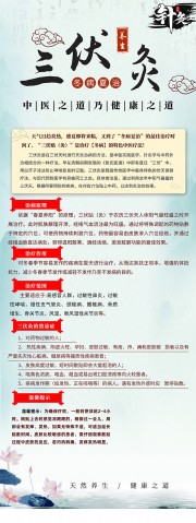 中国风三伏灸中医养生展架