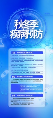 秋冬季疾病预防宣传展架图片素材