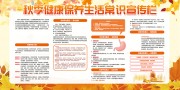 手绘秋季健康保养生活常识展板