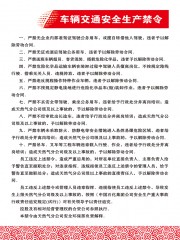 车辆交通安全生产禁令展板