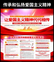 传承和弘扬爱国主义精神展板