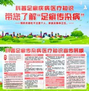 科普足藓健康医疗知识宣传栏图片素材