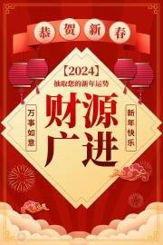 财源广进新年贺年图片素材