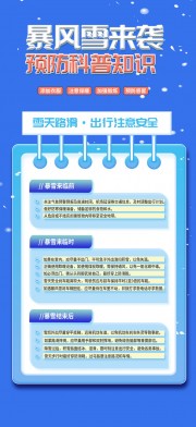 暴风雪预防科普海报图片素材