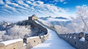长城白雪照片