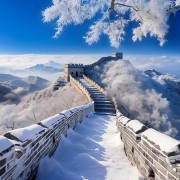 冬季长城雾凇美景图