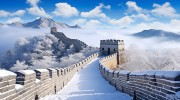 长城冬天美景图