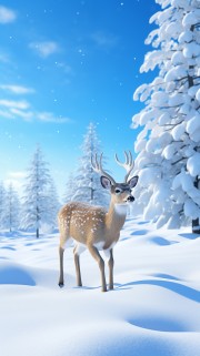 可爱的雪鹿图片