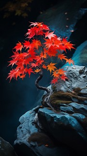 红枫盆景图片