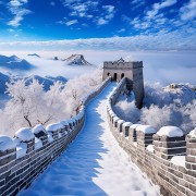 长城白雪美景图