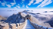 宽幅长城雪景图片