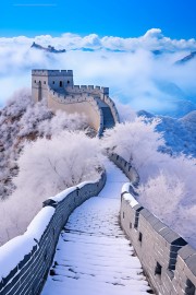 长城雾凇雪景图片