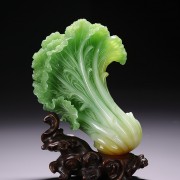 家居玉白菜摆件图片