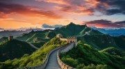 春天里的长城图片