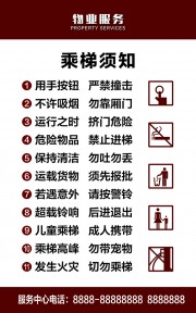 电梯乘梯须知海报图片下载