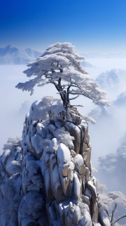 迎客松冬景图片