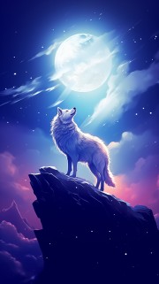 月夜下的狼图片