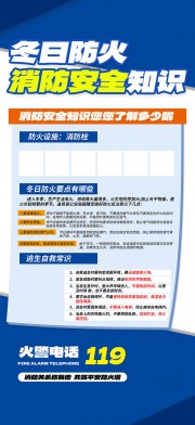 冬日消防防火安全知识宣传图片素材
