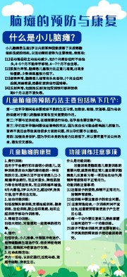 小儿脑瘫科普挂图图片下载
