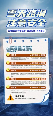 雪天安全知识海报图片