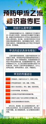 预防甲流乙流知识宣传展架图片
