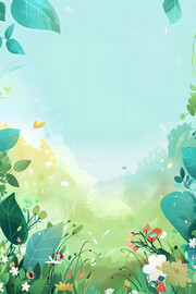 春天风景插图