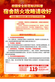 学生宿舍消防安全宣传制度展板图片