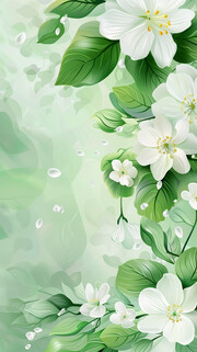 白色手绘花朵背景图片