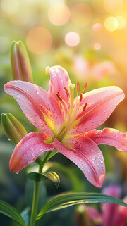 粉色百合花图片