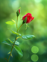 一枝玫瑰花花苞图片