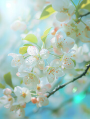 春天白色梨花特写图片