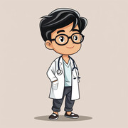 卡通医生插画图片