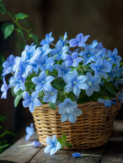 高清蓝星花花篮图片