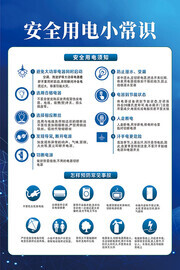简约安全用电小常识用电安全海报