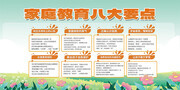 大气家庭教育八大要点宣传栏图片
