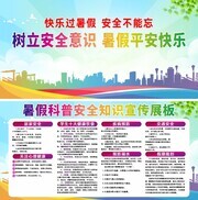 学生暑假安全宣传栏图片素材
