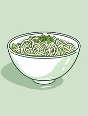 一碗面插画图片