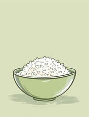 一碗饭卡通插画图片