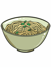 高清一碗面插画图片