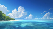 夏日海滩风景图