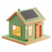 立体环保小屋插画